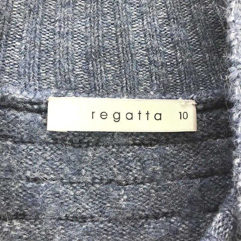 Regatta Blue Scallop Round Neck Button Feature Knit Top Ladies Size 10 NEW - Image 3