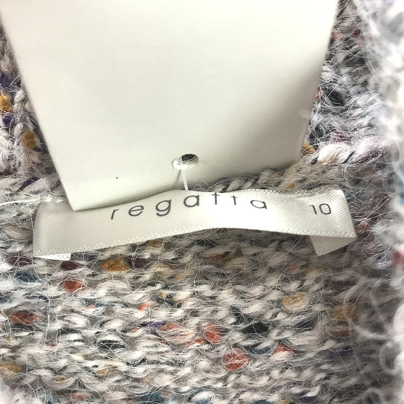 Regatta Grey With Flecks Round Neck Button Feature Knit Top Ladies Size 10 NEW - Image 3