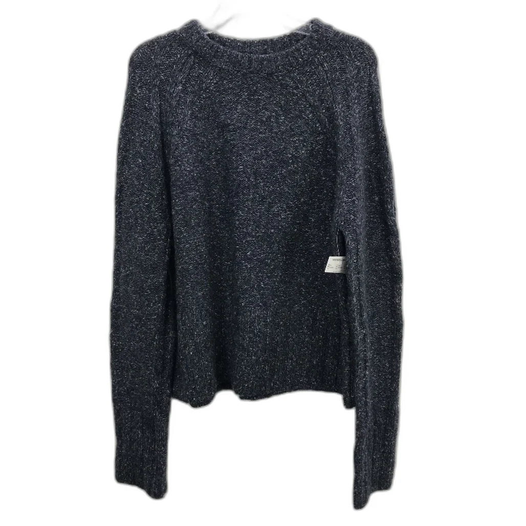 Regatta Dark Grey Round Neck Ribbed Sleeve Knit Top Ladies Size 10 NEW