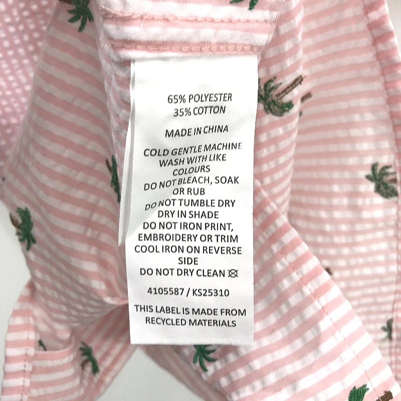 Kenji Pink Palm Tree Design Button Up Slim Fit Summer Shirt Mens Sz M NEW - Image 5