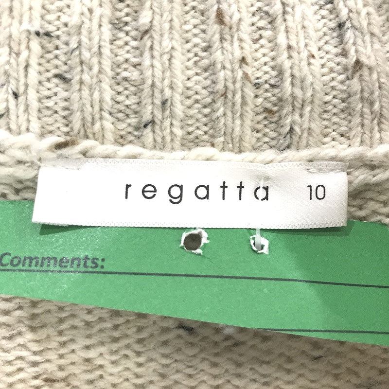 Regatta Ivory Cream Fleck Cotton Blend Twin Cable Knit Jumper Ladies Size 10 NEW - Image 3