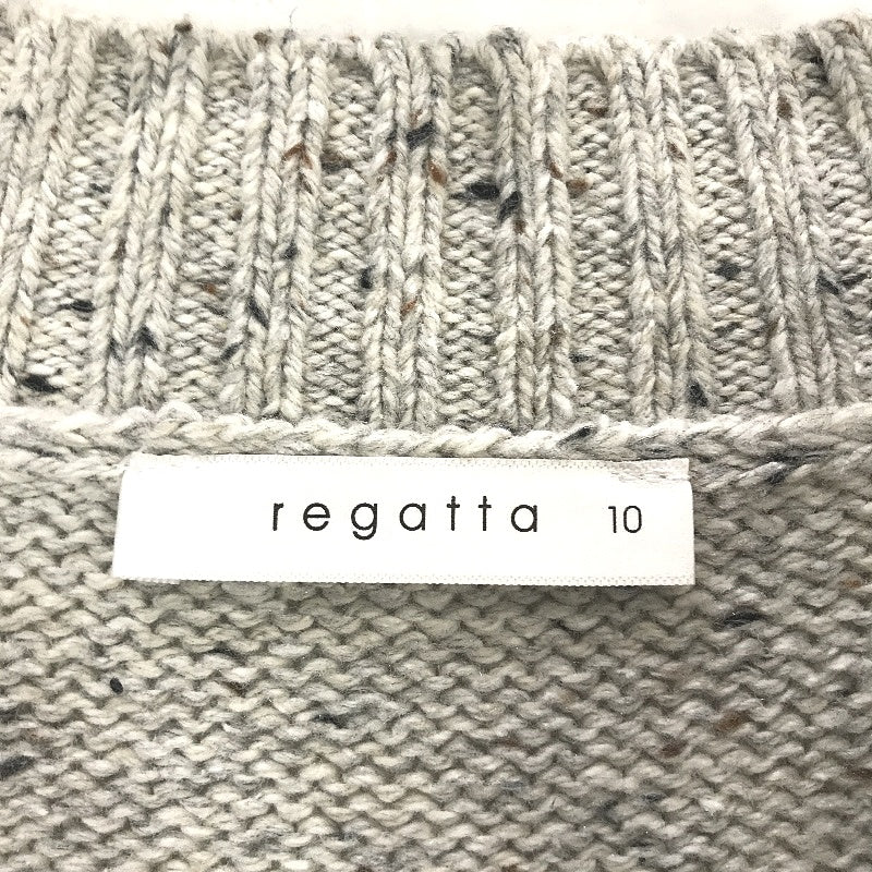 Regatta Grey Fleck Cotton Blend Twin Cable Knit Jumper Ladies Size 10 NEW - Image 4