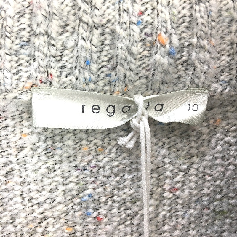 Regatta Silver Grey Fleck Ribbed Neck Small Gauge Knit Jumper Ladies Sz 10 NEW - Image 4