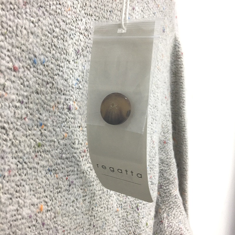 Regatta Silver Grey Fleck Ribbed Neck Small Gauge Knit Jumper Ladies Sz 10 NEW - Image 5