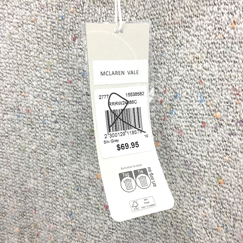 Regatta Silver Grey Fleck Ribbed Neck Small Gauge Knit Jumper Ladies Sz 10 NEW - Image 6