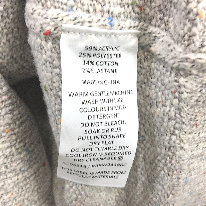 Regatta Silver Grey Fleck Ribbed Neck Small Gauge Knit Jumper Ladies Sz 10 NEW - Image 7