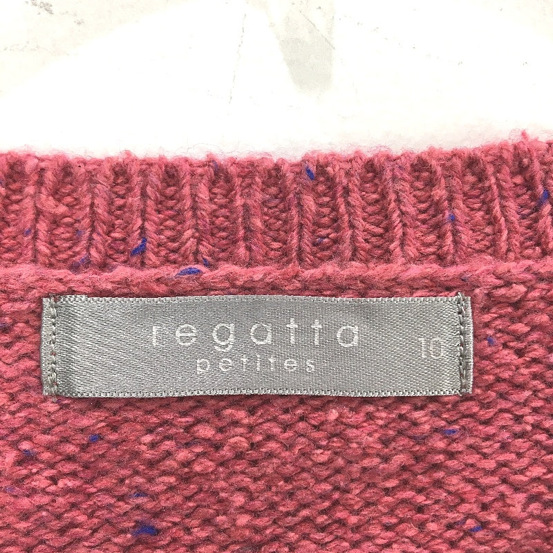 Regatta Pink Fleck V Neck Knitted Cotton Blend Jumper Ladies Size 10 NEW - Image 3