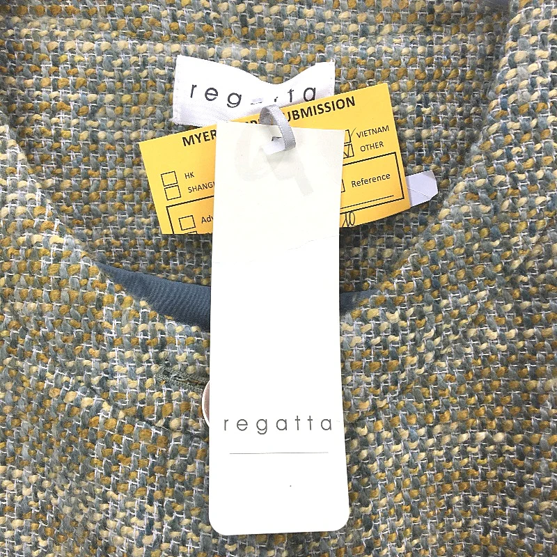 Regatta Teal & Mustard Tweed Knit Fully Lined Jacket Ladies Size 10 NEW - Image 3