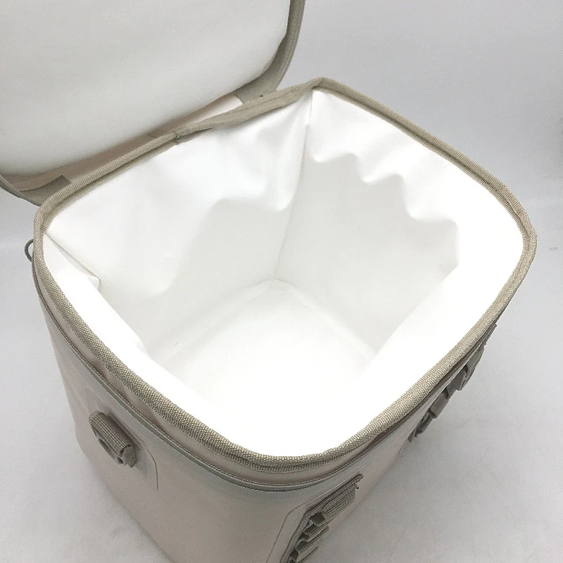 Outdoors Adventurer Water Resistant Insulated Cream 8 Can Cooler Bag & Strap - Image 6