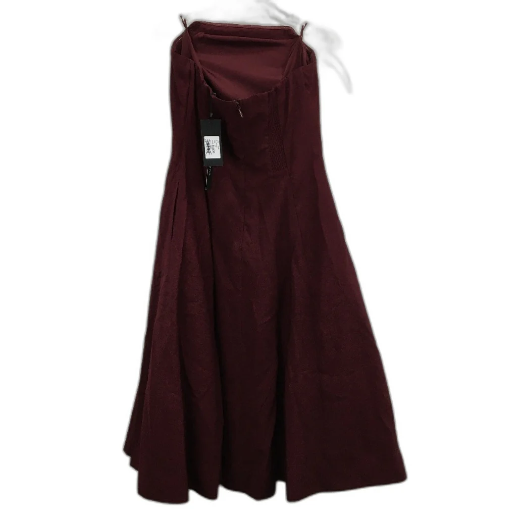 Portmans Hope Strapless Burgundy Rose Detail Formal Midi Dress Ladies Size AU 16 - Image 2