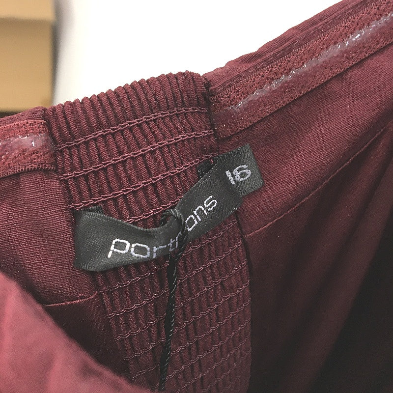 Portmans Hope Strapless Burgundy Rose Detail Formal Midi Dress Ladies Size AU 16 - Image 4