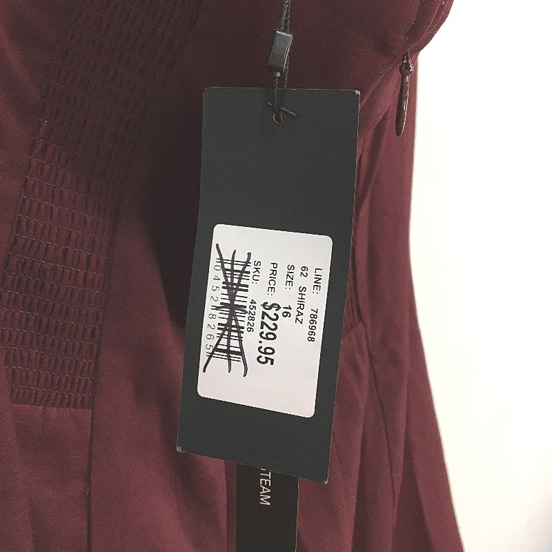 Portmans Hope Strapless Burgundy Rose Detail Formal Midi Dress Ladies Size AU 16 - Image 6