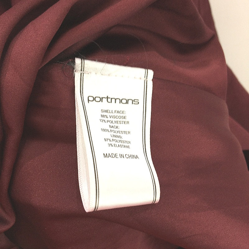 Portmans Hope Strapless Burgundy Rose Detail Formal Midi Dress Ladies Size AU 16 - Image 9