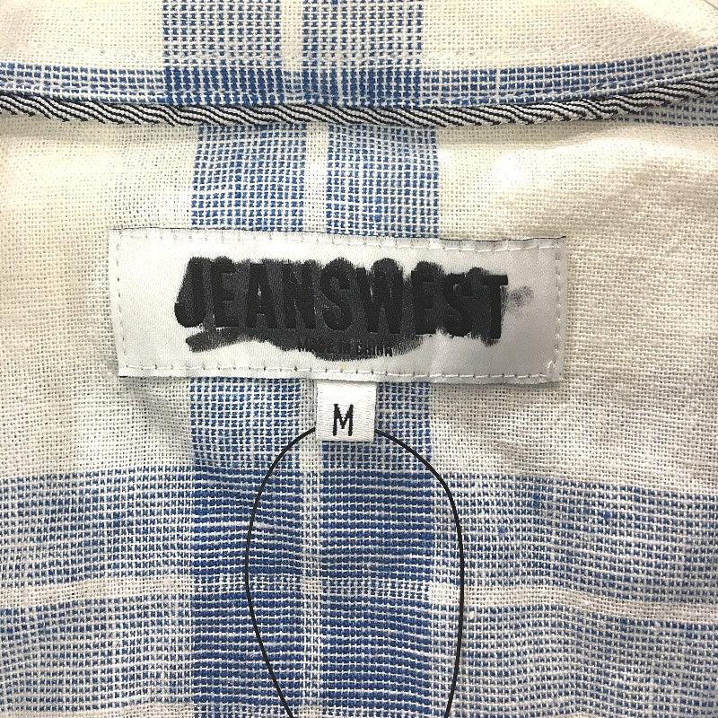 Jeanswest Plaid Blue & White Patterned Long Sleeve Shirt Mens Size Medium - Image 3