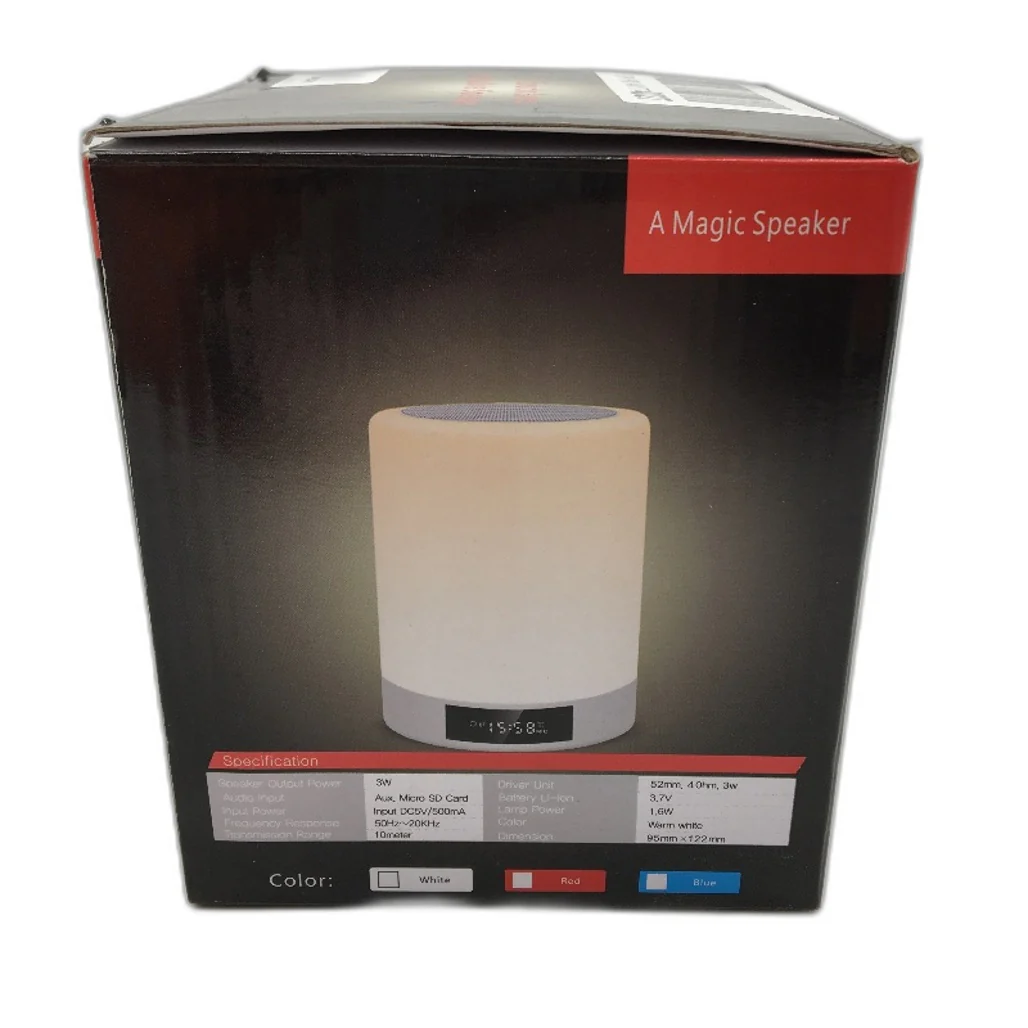 Night Light Touch Control LED Lamp Portable Speaker Alarm Clock Dimmable Colour - Image 5