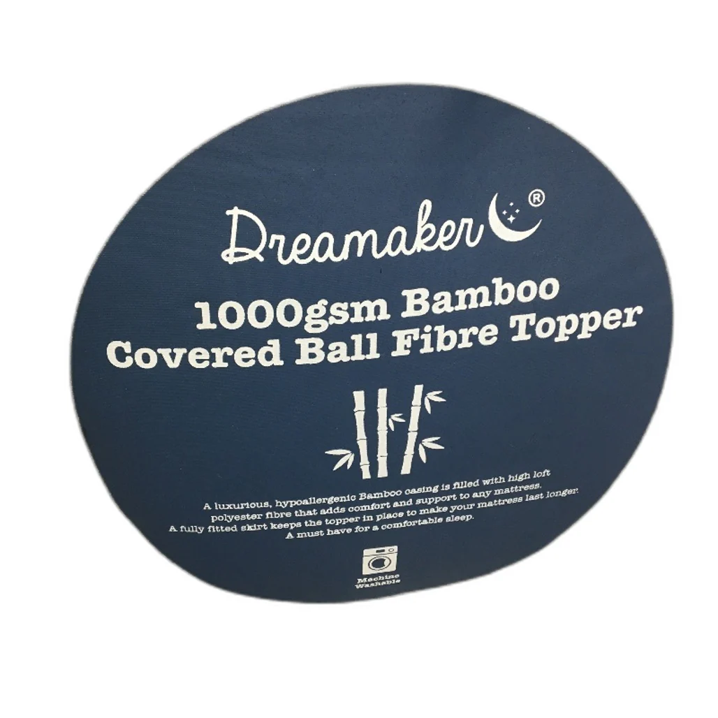 Dreamaker 1000 Gsm Bamboo Covered Ball Fibre Standard Baby Cot Mattress Topper - Image 4