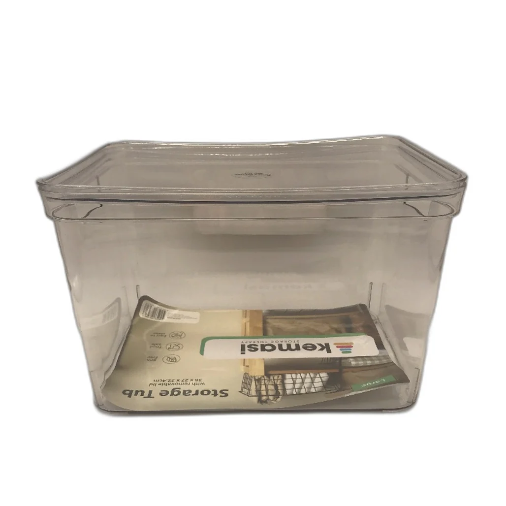 Kemasi 12 Pack Large Clear BPA Free Storage Tub Organizer With Removable Lid NEW - Image 3