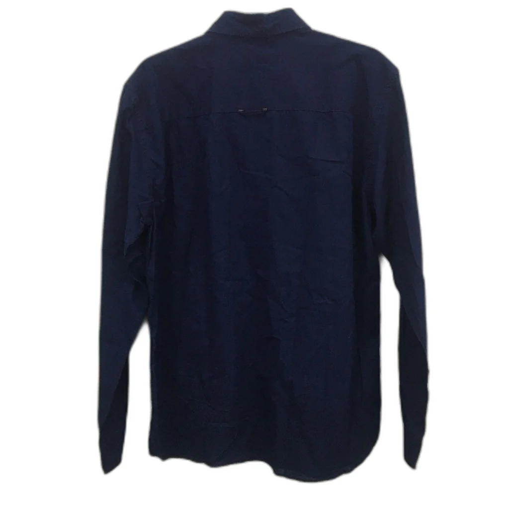 Jeanswest Cooper Navy Plain Long Sleeve Button Up Shirt Mens Size Large - Image 2