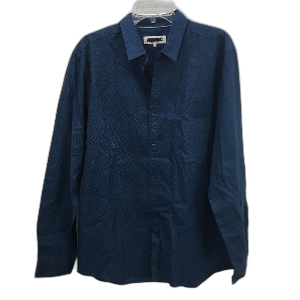 Jeanswest Buster Blue Diamond Patterned Long Sleeve Shirt Mens Size Large