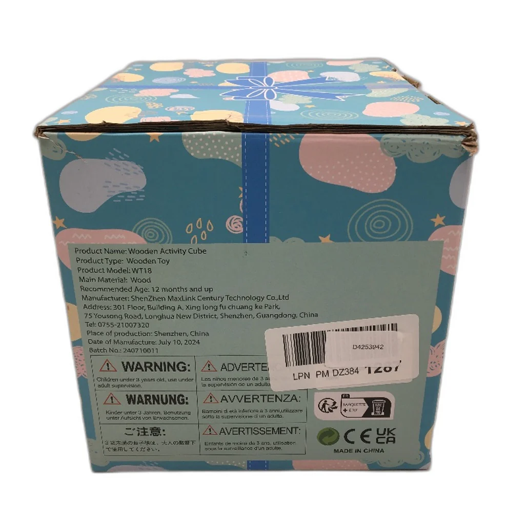 Time Teacher Shape Sorter Wooden Activity Cube Ages 12+Months NEW - Image 5