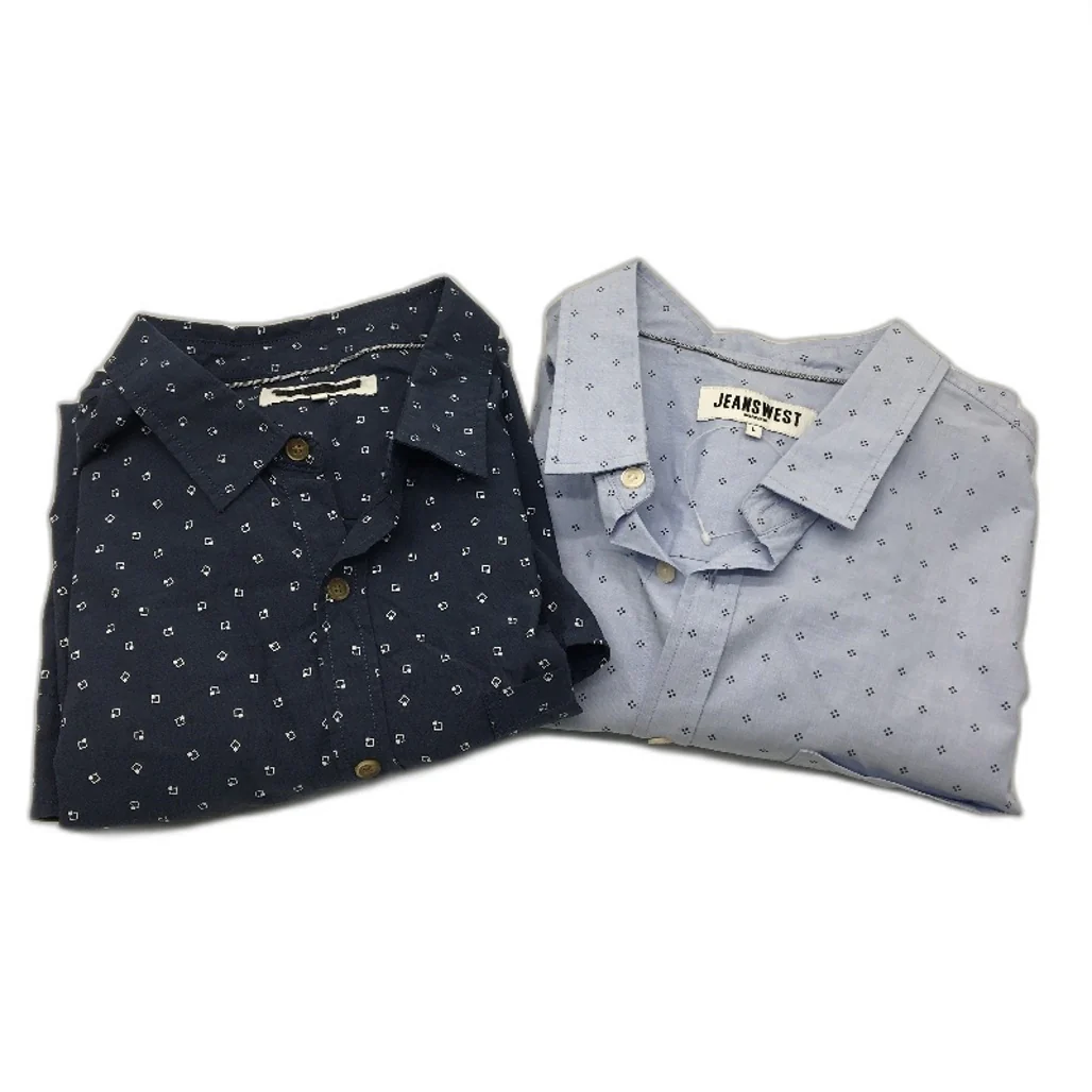 Jeanswest 2 Pack Blue With Pattern Cotton LSleeve Casual Shirts Mens Size L NEW
