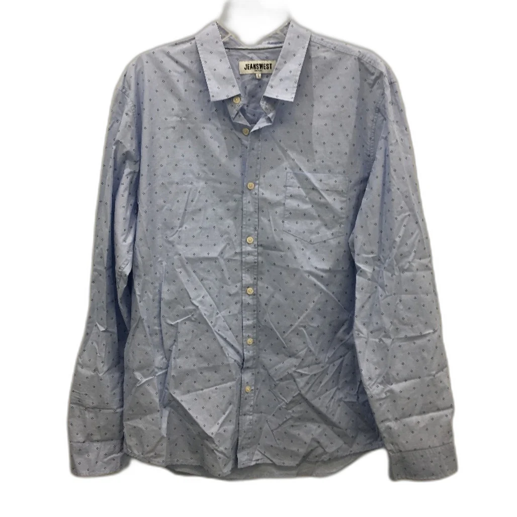 Jeanswest 2 Pack Blue With Pattern Cotton LSleeve Casual Shirts Mens Size L NEW - Image 2