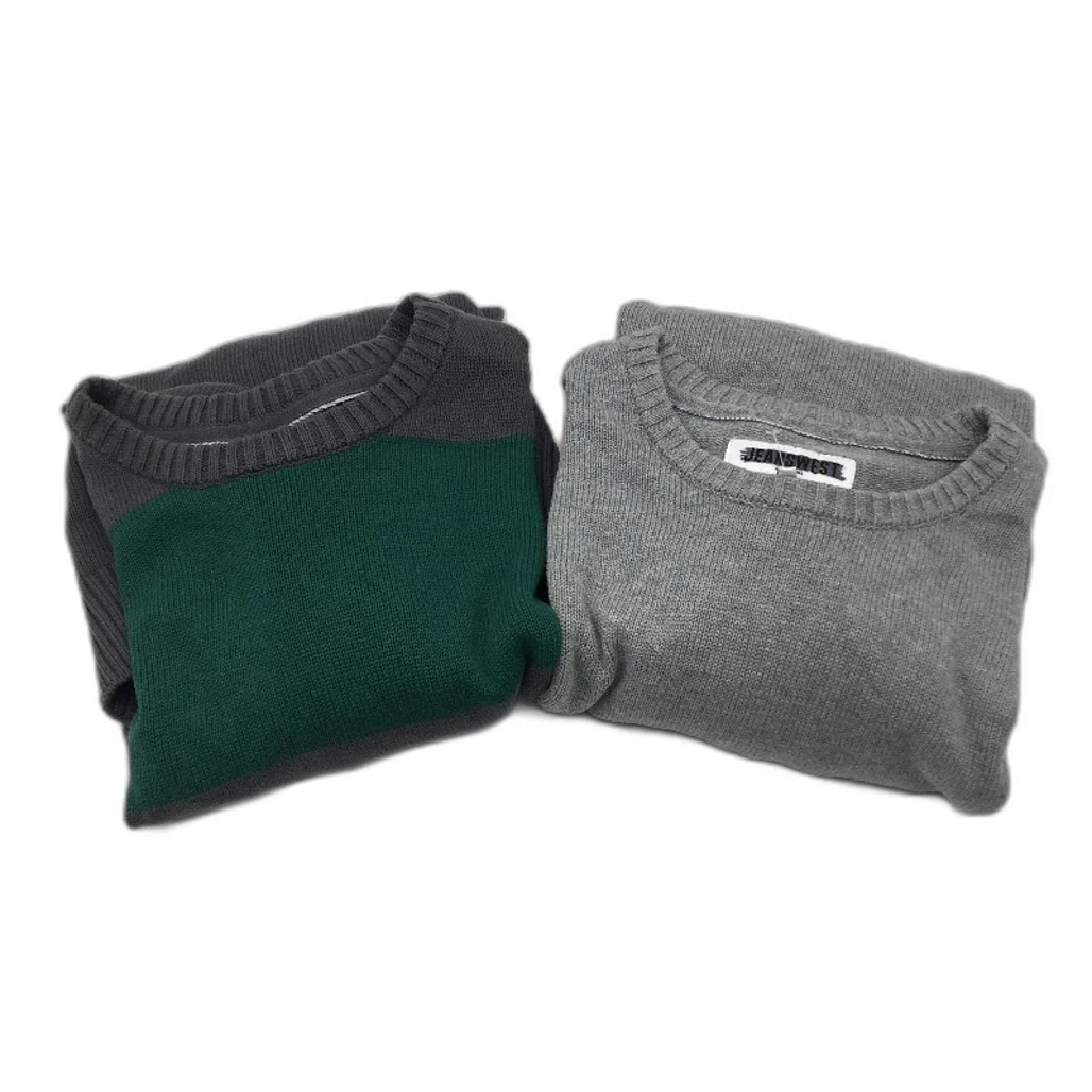 Jeanswest 2Pack Grey Thick Stripe Cotton LSleeve Knit Jumpers Mens Size L NEW