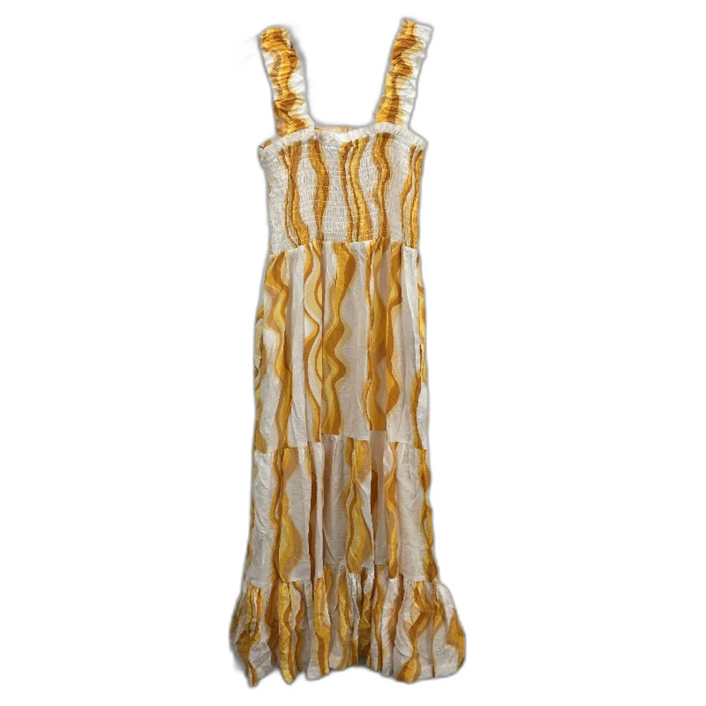 Jeanswest Autumn Tone Butterscotch Swirl Cotton Summer Dress Ladies Size 10 NEW - Image 2