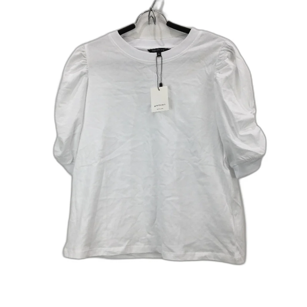 Portmans Renee Puff Short Sleeve Cotton Tee for Women - White, Size Large, NEW