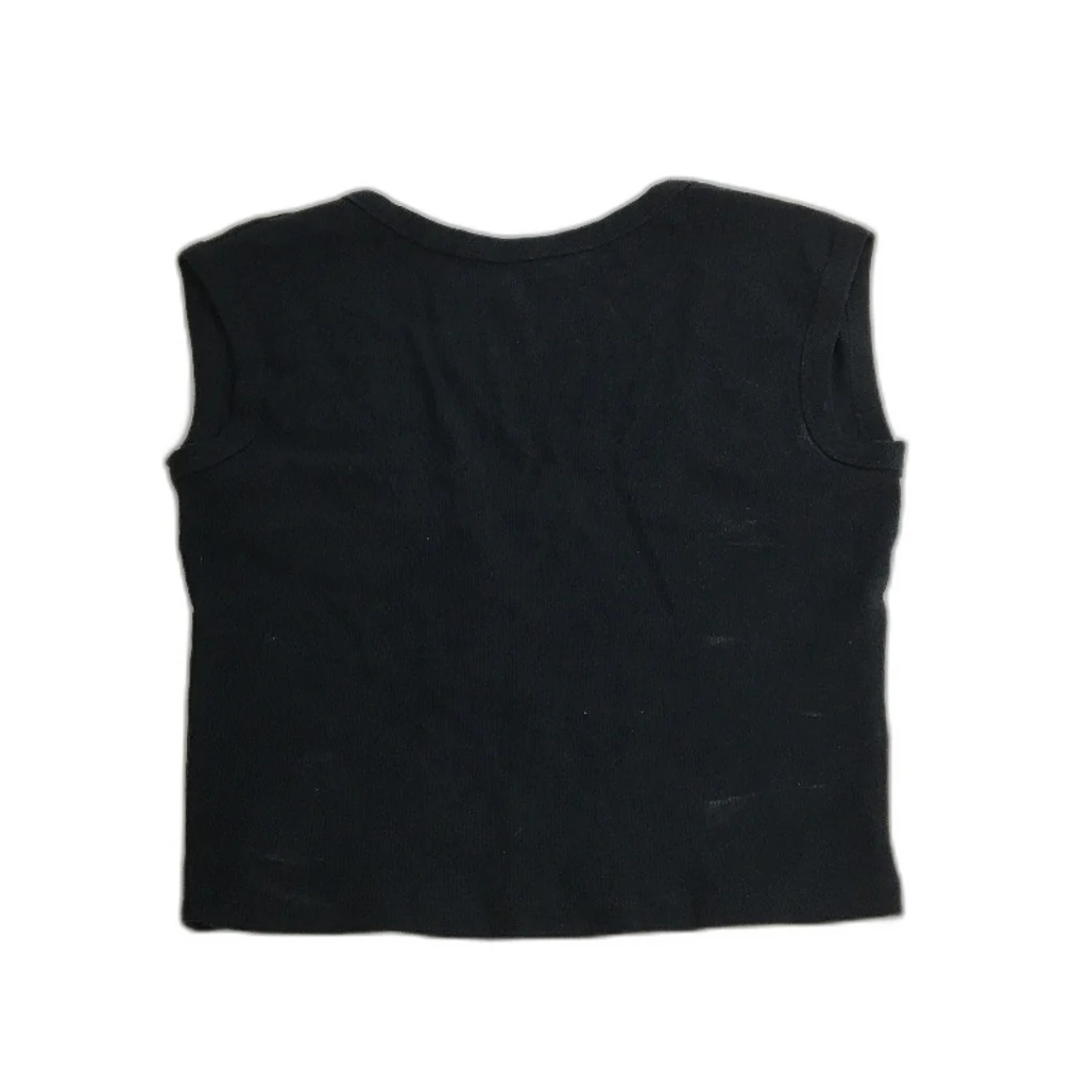 Dotti Low Back Rib Black Cotton Tee for Women - Soft Stretch Fit - Size Large NEW