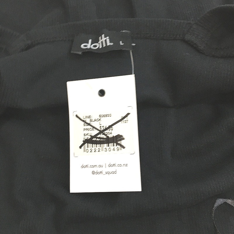 Dotti Low Back Rib Black Cotton Tee for Women - Soft Stretch Fit - Size Large NEW - Image 3