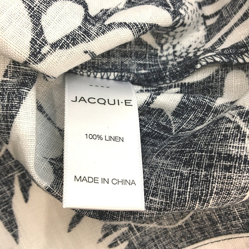Jacqui.E Lola Linen Floral Black & White Shift Dress for Women, Size AU 12 NEW - Image 5