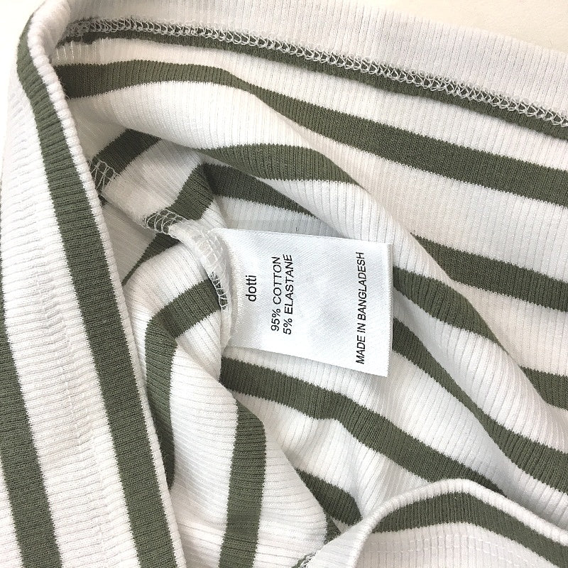 Dotti Cut In Khaki White & Green Stripe Cotton Elastane Tank Top for Women Size Medium NEW - Image 5
