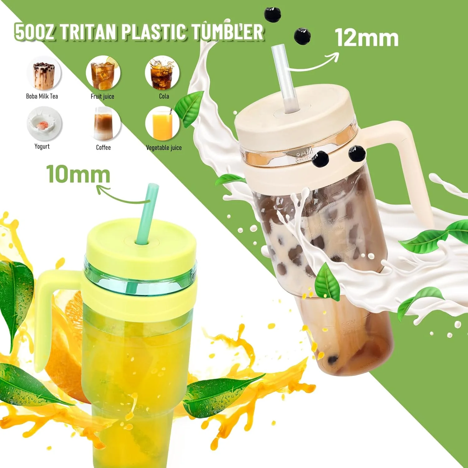Tronco Sports Water Bottles Reusable Tumbler with Straw Lid BPA-Free 50oz NEW - Image 7