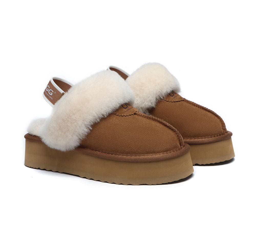 UGG AUSTRALIAN SHEPHERD Removable Strap Slingback Platform Slippers L9 M7 NEW