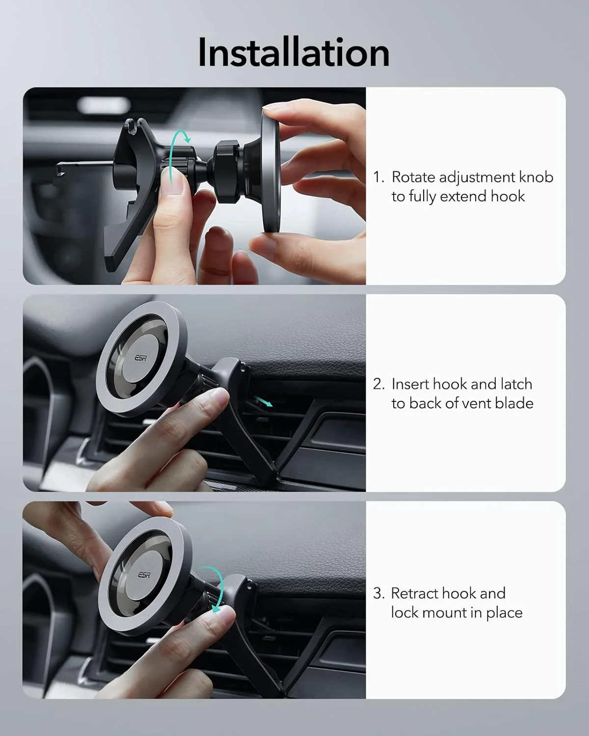 ESR Magnetic Automobile Accessories Phone Holder for Car Air Vent Dashboard NEW - Image 10