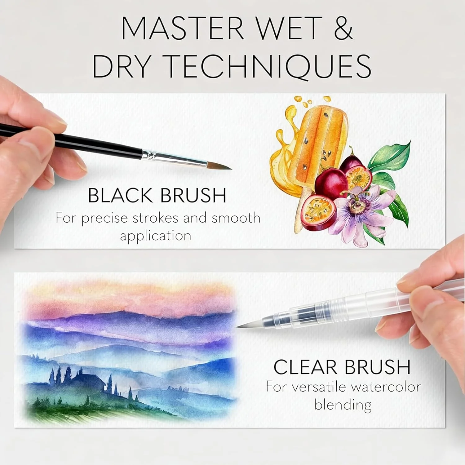ALLFYL Watercolour Paints Workbook Floral Painting Kit 50 Solid Colours NEW - Image 4