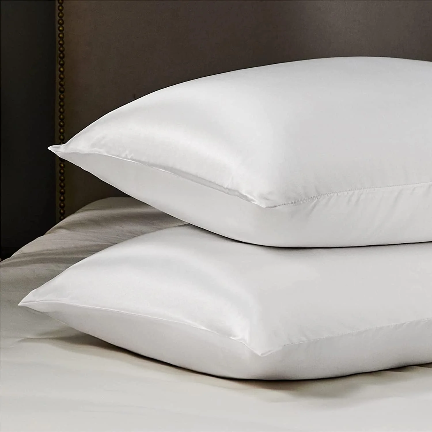 SANOOR Soft Pillowcases Breathable Smooth Silk Pillowcase Set White NEW - Image 3