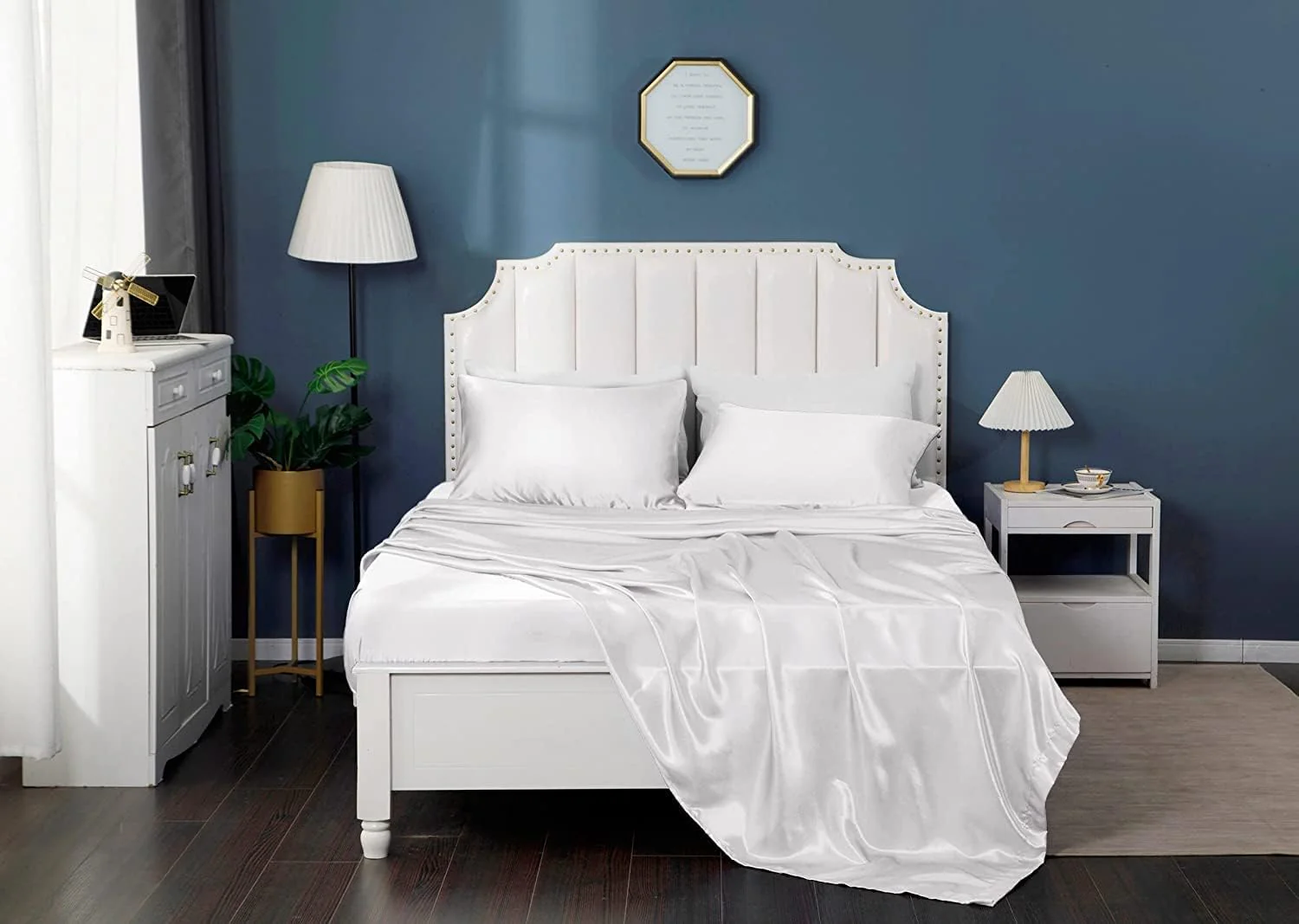 SANOOR Soft Pillowcases Breathable Smooth Silk Pillowcase Set White NEW - Image 5