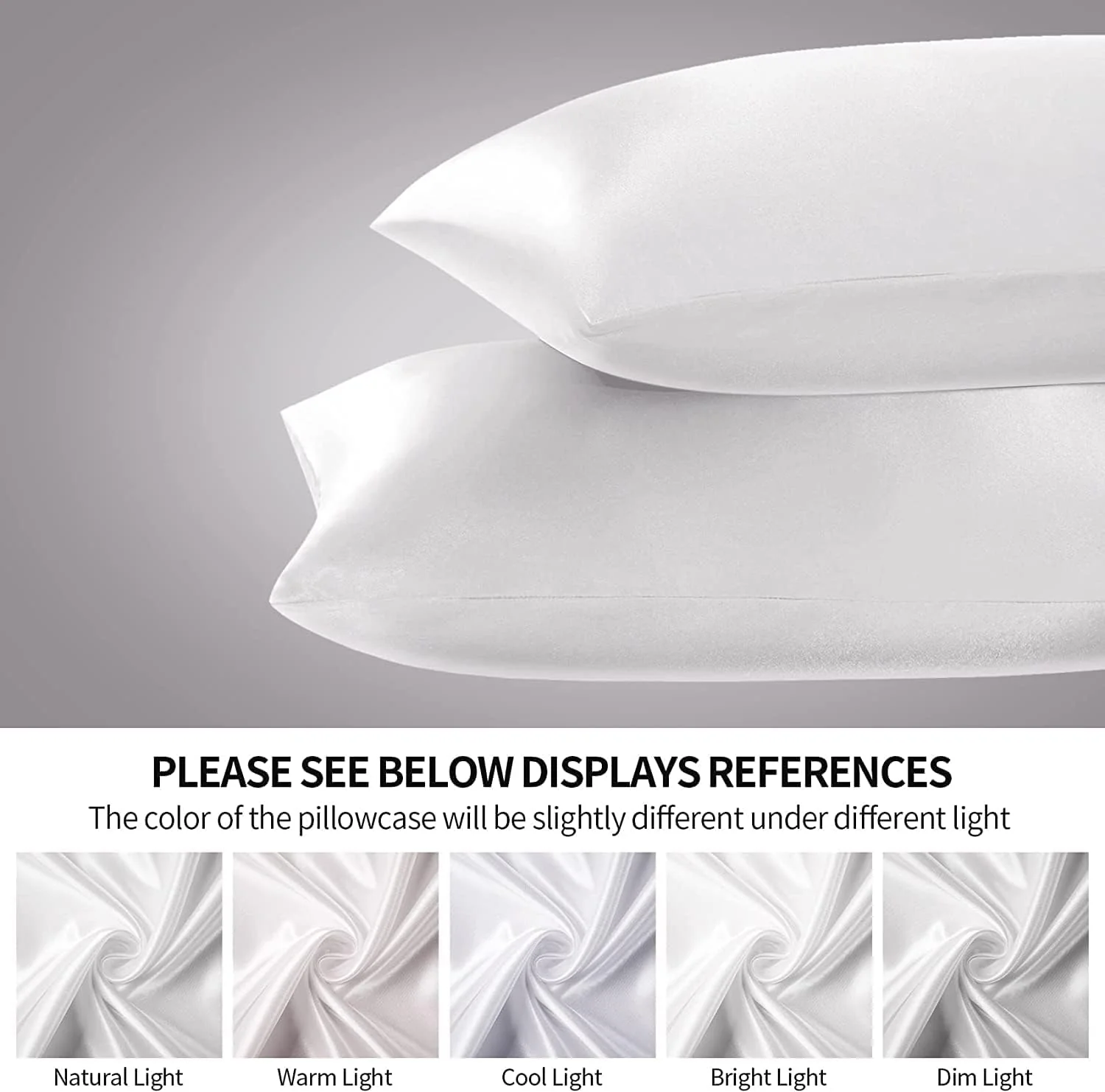 SANOOR Soft Pillowcases Breathable Smooth Silk Pillowcase Set White NEW - Image 6