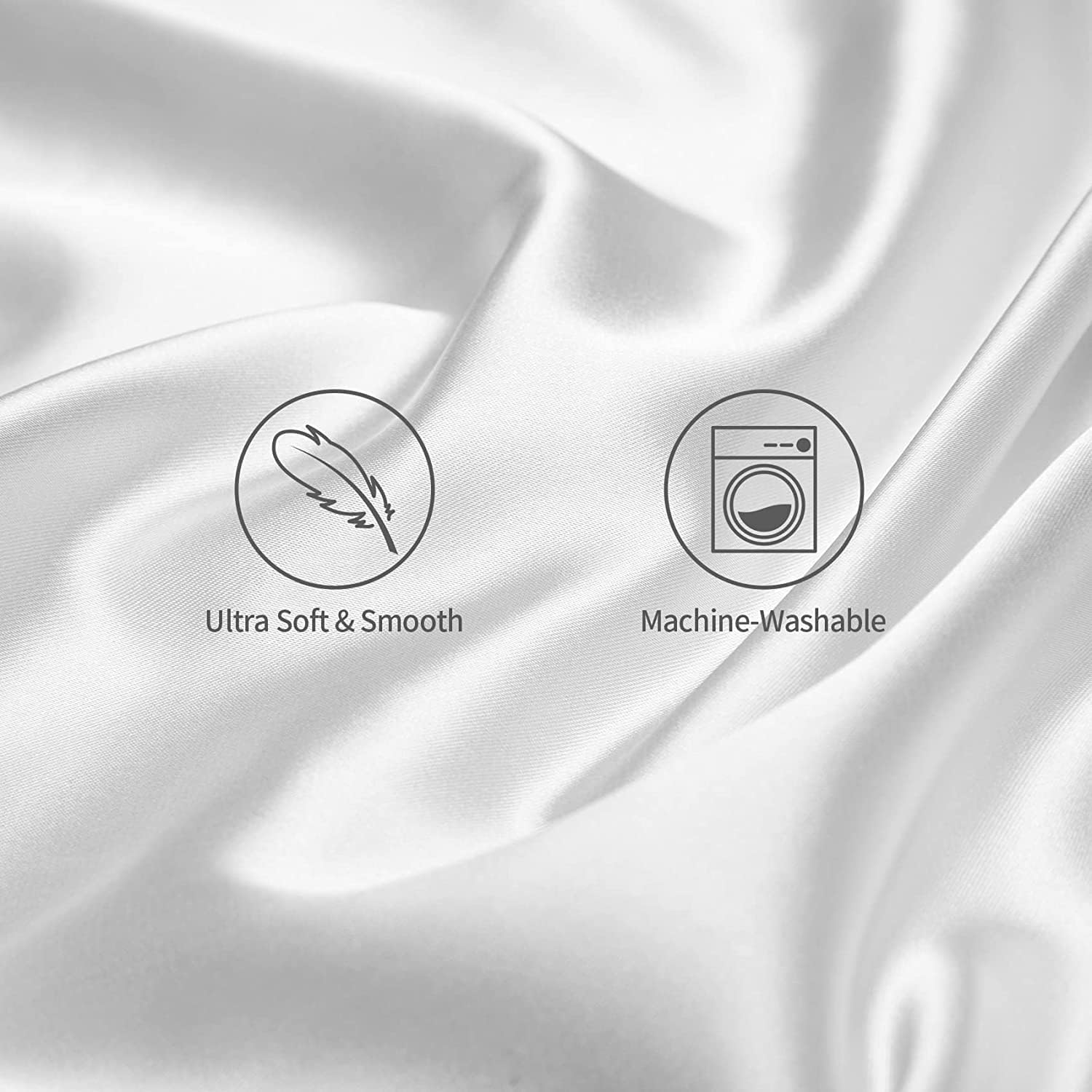 SANOOR Soft Pillowcases Breathable Smooth Silk Pillowcase Set White NEW - Image 9