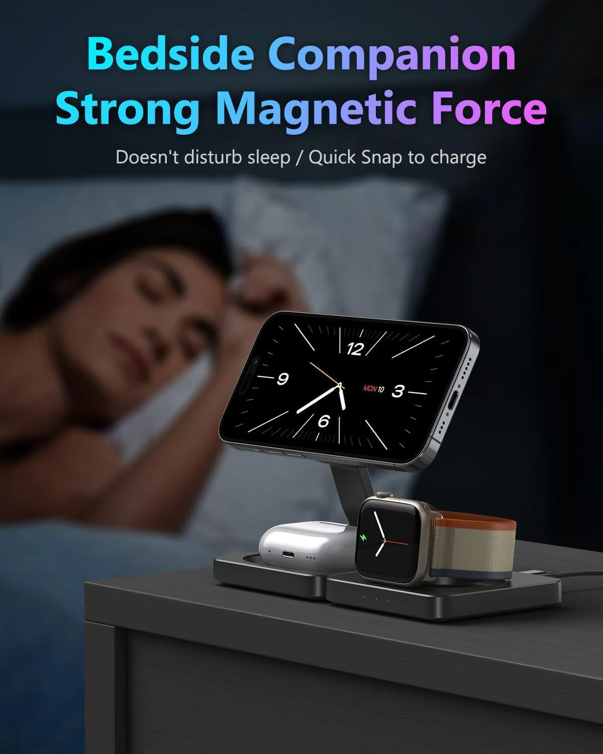 3 in 1 Wireless Charging Station for Apple Watch and iPhone Magsafe DEMO - Image 6