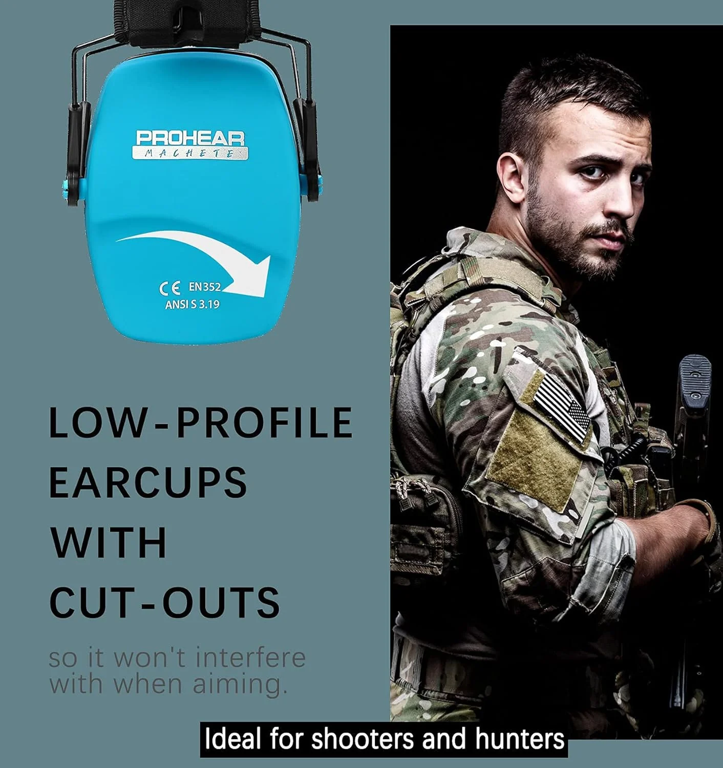 PROHEAR Work Safety Equipment & Gear Noise Reduction Earmuffs Blue Size NEW - Image 3