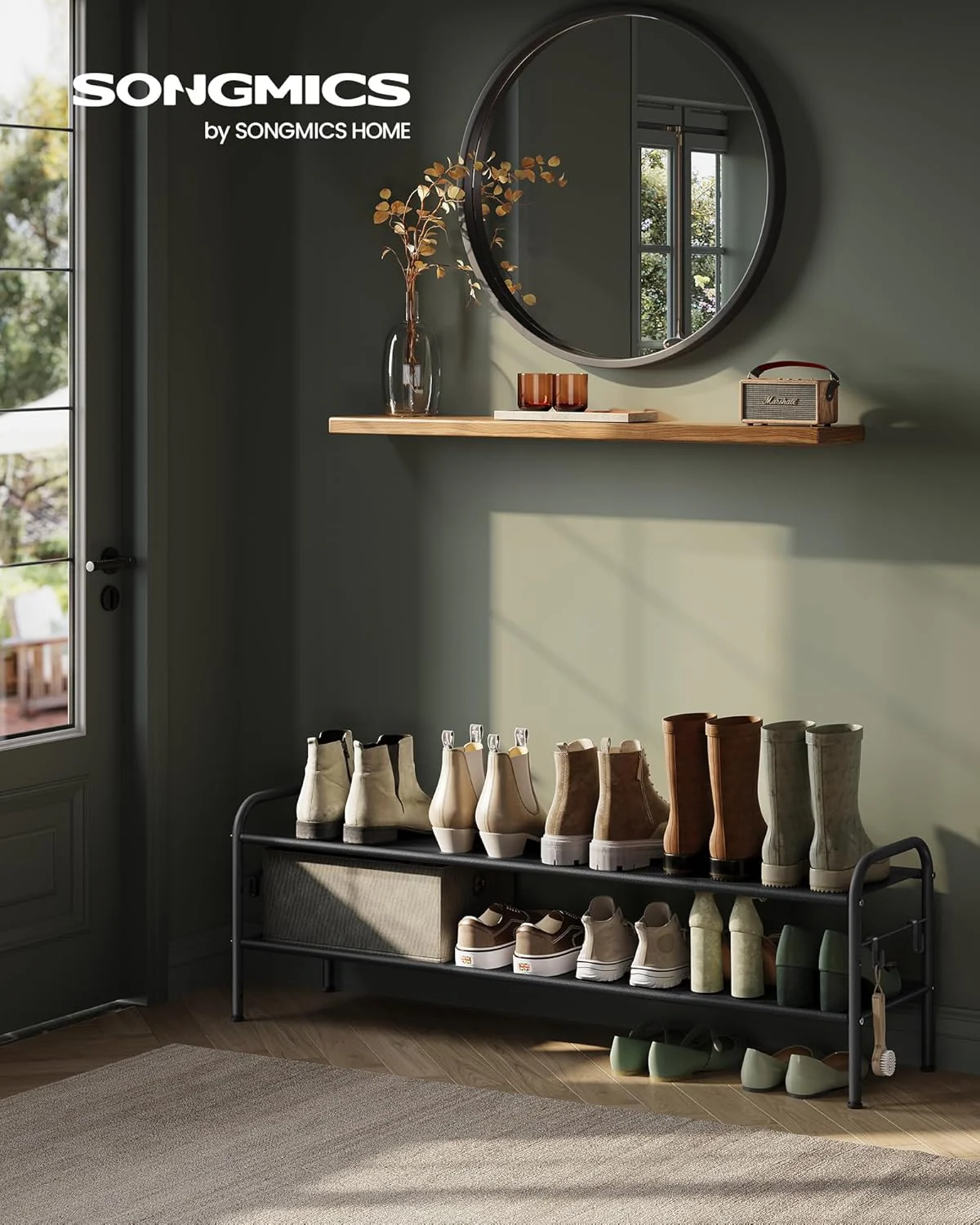 SONGMICS 2 Free Standing Shoe Racks Tier Fabric Shoe Organizer Dove Grey NEW - Image 2