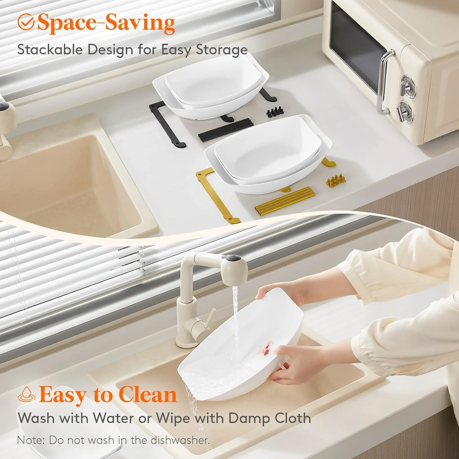 Lifewit 3 Tier Plastic Fruit Holder Basket for Kitchen Countertop Serving DEMO - Image 5
