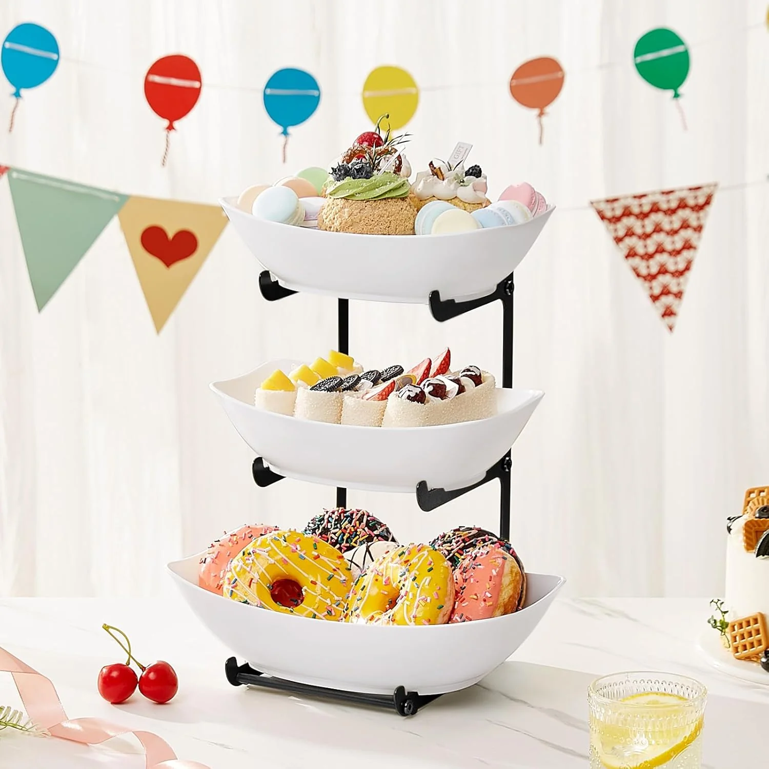 Lifewit 3 Tier Plastic Fruit Holder Basket for Kitchen Countertop Serving DEMO - Image 7