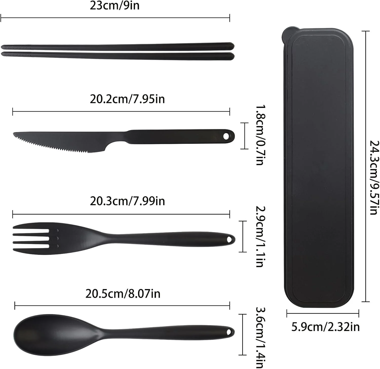 Loyzcy Reusable Mixed Cutlery Sets Travel Cutlery Set 2 Piece Mixed Sets NEW - Image 2
