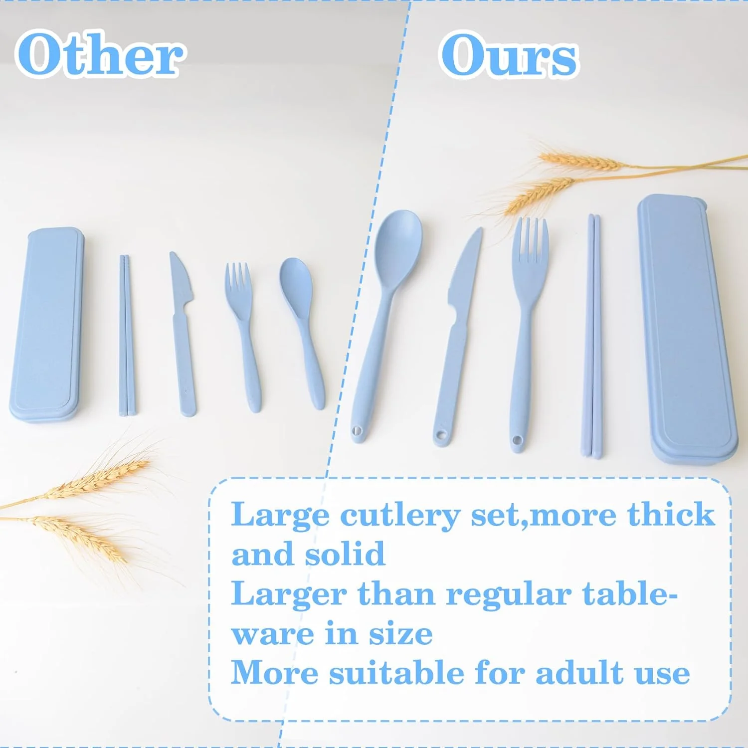 Loyzcy Reusable Mixed Cutlery Sets Travel Cutlery Set 2 Piece Mixed Sets NEW - Image 3
