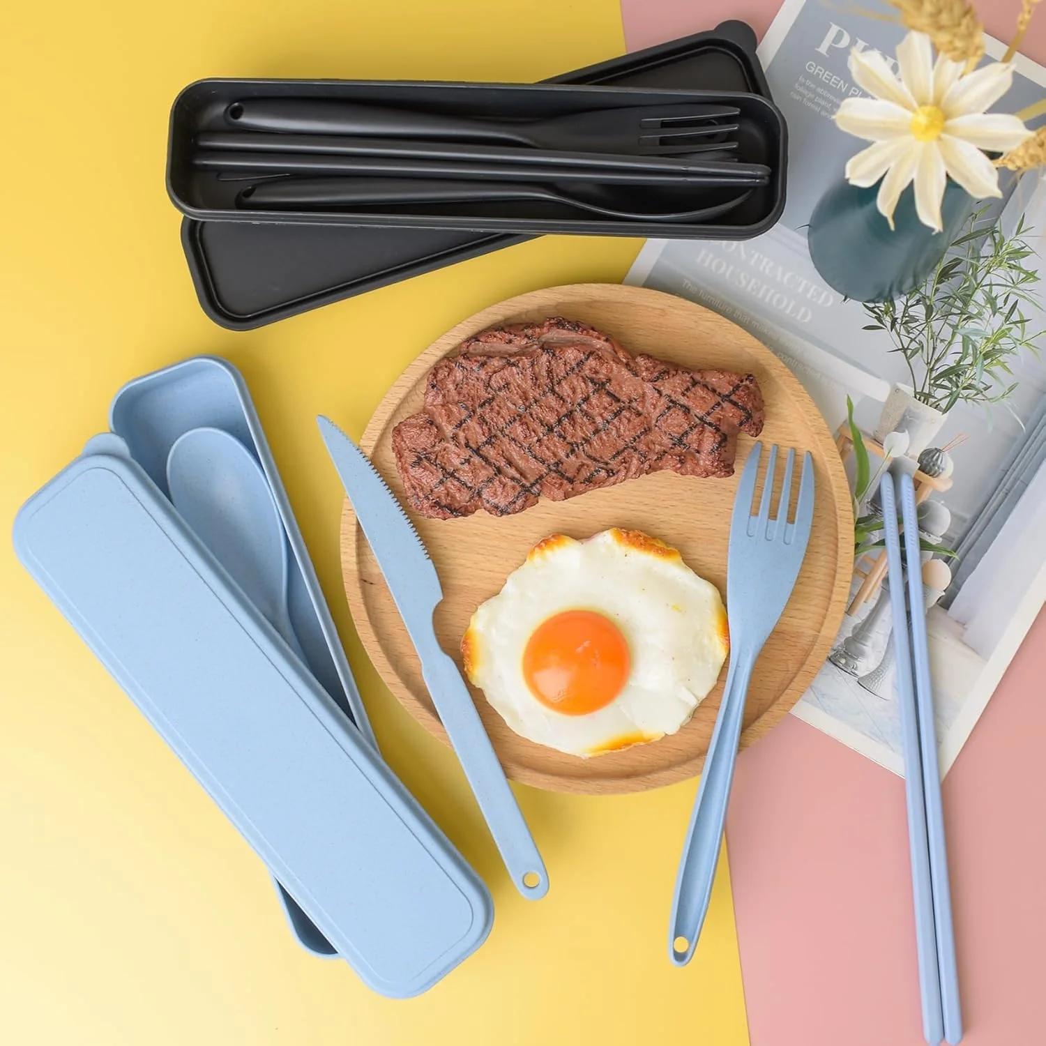 Loyzcy Reusable Mixed Cutlery Sets Travel Cutlery Set 2 Piece Mixed Sets NEW - Image 4