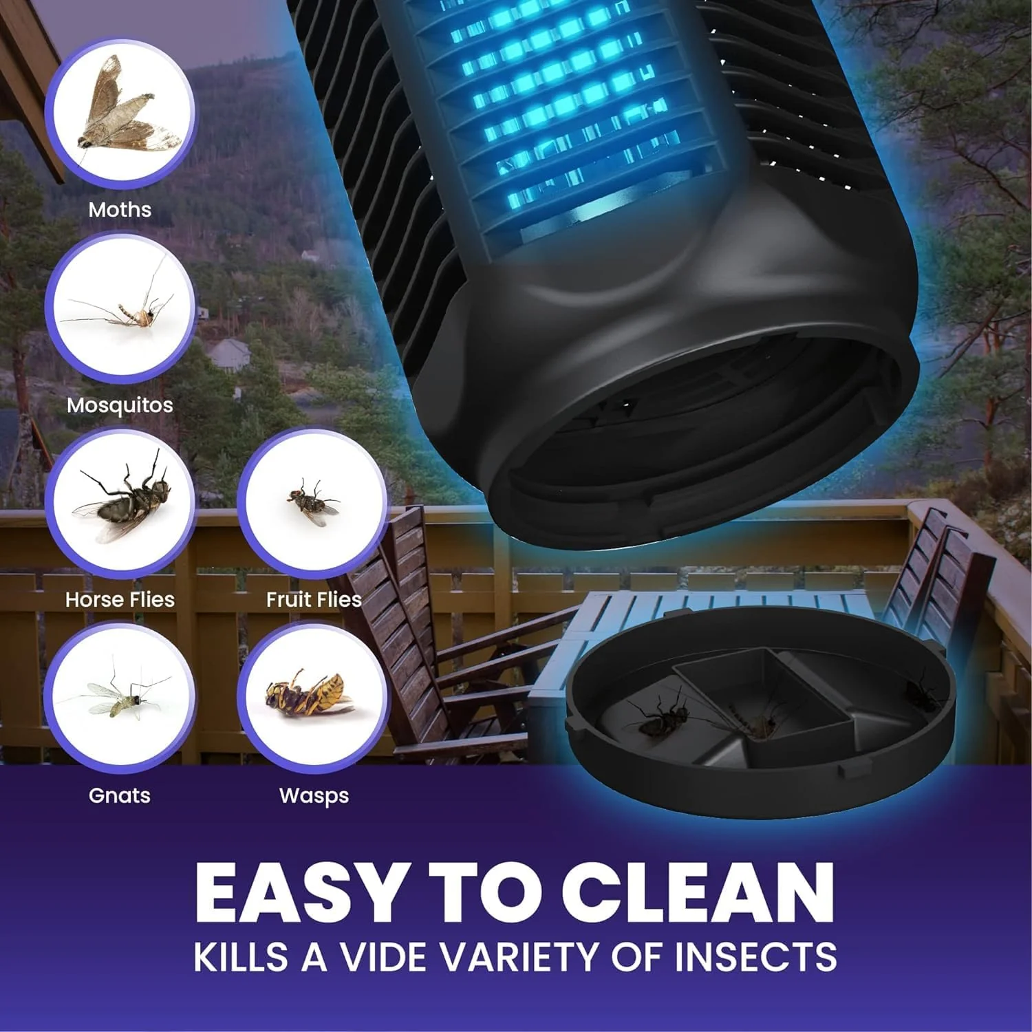 Anyuainiya Traps Mosquito Zapper Electric Bug Killer Outdoor Pest Control NEW - Image 5